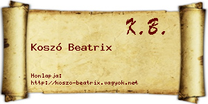 Koszó Beatrix névjegykártya