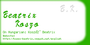 beatrix koszo business card